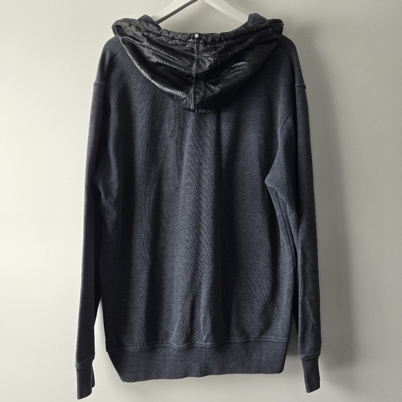 Zoo York Men's 90s Grunge Pullover Sweatshirt Faux Leather Hood Large - Picture 2 of 16
